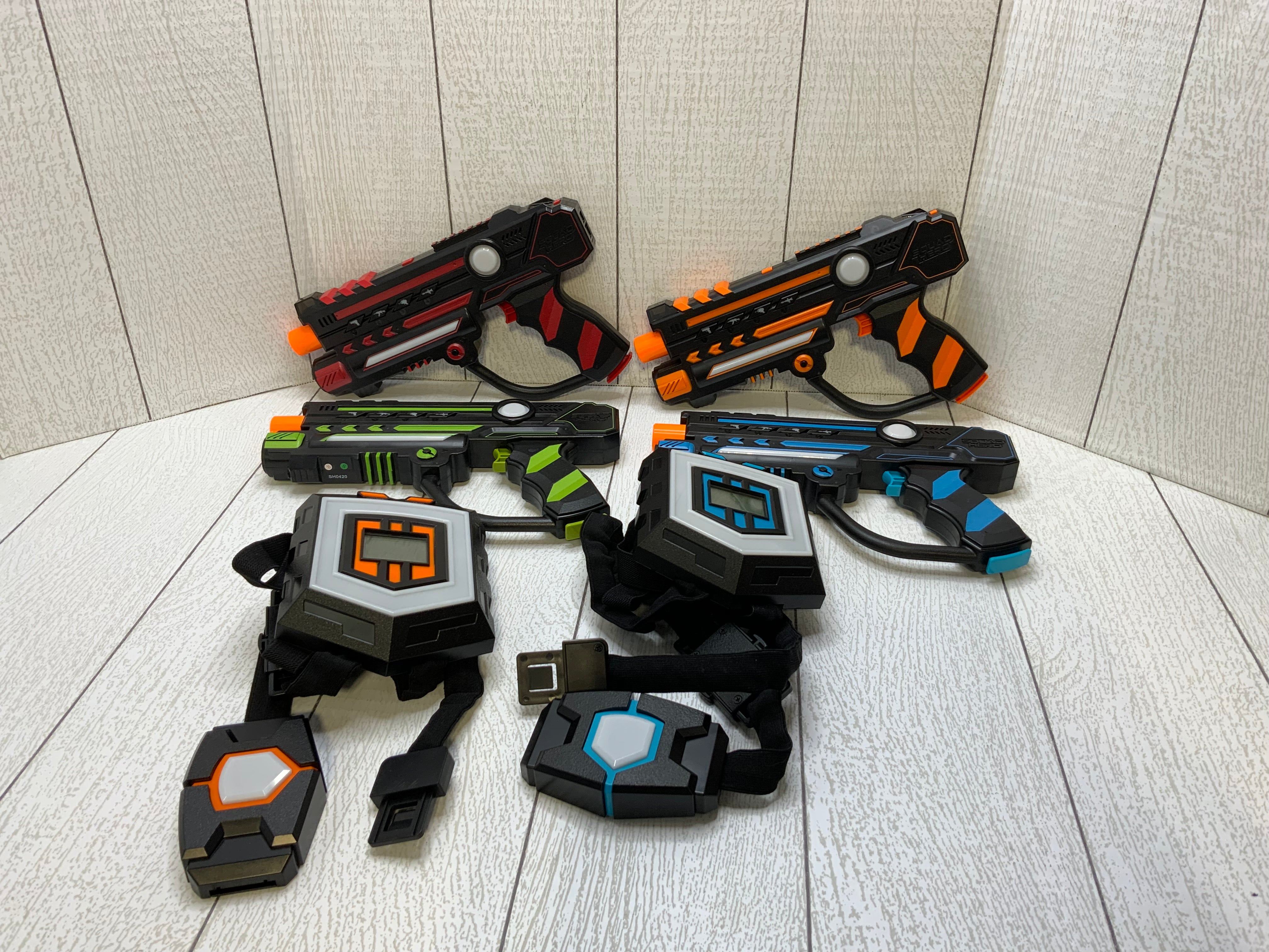 Squad Hero Rechargeable Laser Tag 360° Sensors + Innovative LCDs, (Set of 4) (7912455143662)